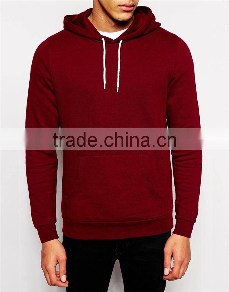 Custom mens red plain pullover hoodies