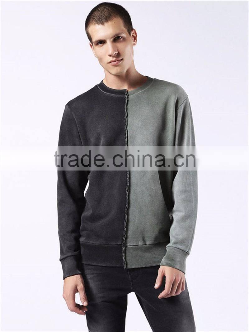 2017 MGOO Hot Sale Color Patchwork Sweatshirt Customized Long Sleeve Fashion Street Style Men Sweatshirt