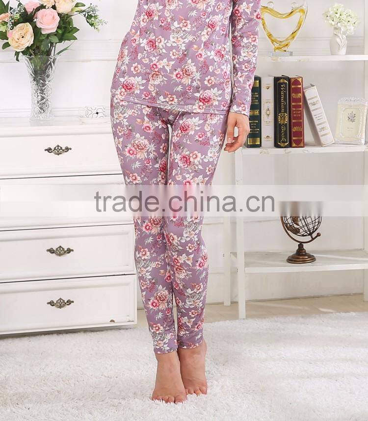 Europe Size Crimson Lake Flowers Slim Fit Pyjamas Mother Daughter Dress Clothes