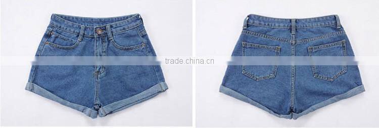 2017 plus size XL ladies summer hot high waist jean shorts for women