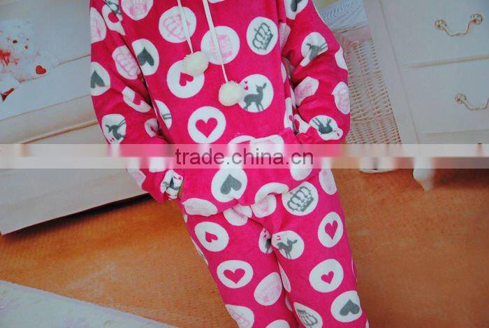 girls' lovely polyester coral fleece pajama