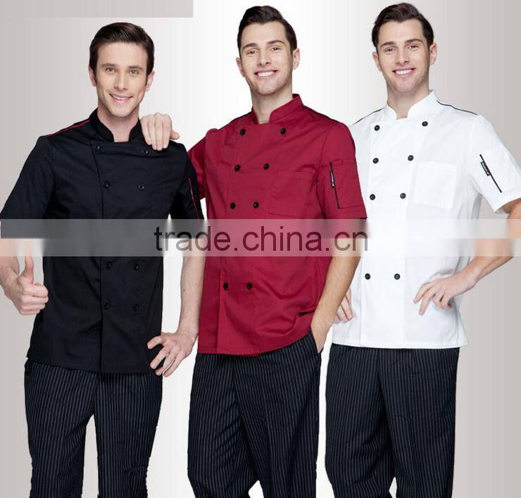 China unisex long and short sleeve coat catering jackets White chef uniforms