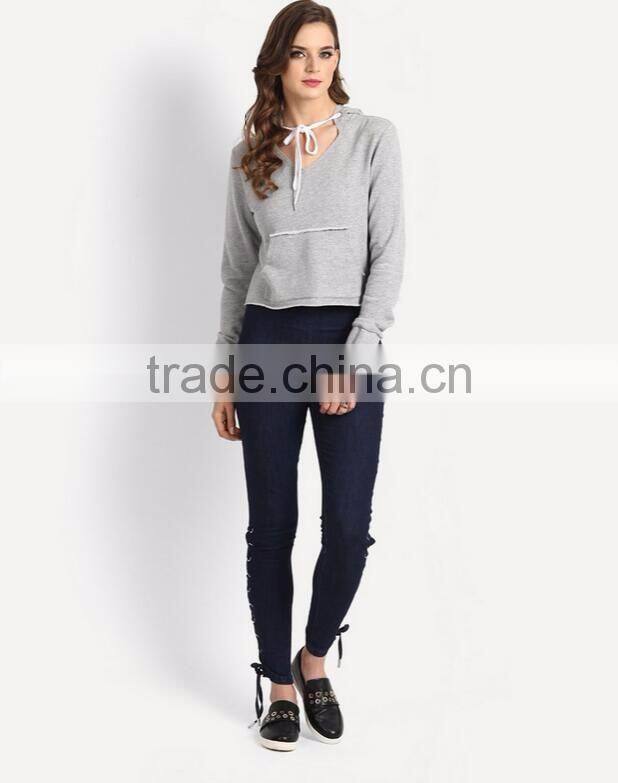 Wholesale cropped plain custom hoodies