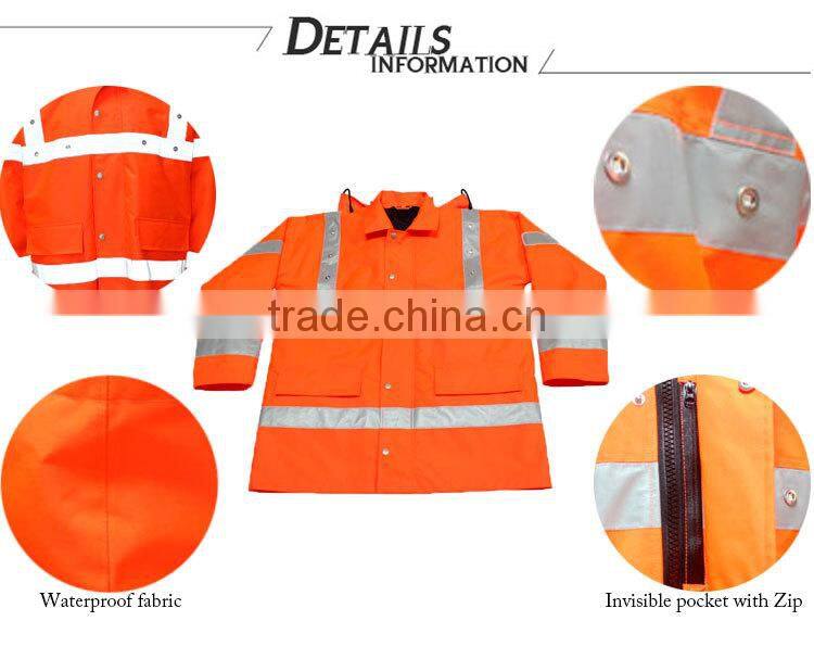 Traffic police fluorescent hi vis safety reflective led work jacket