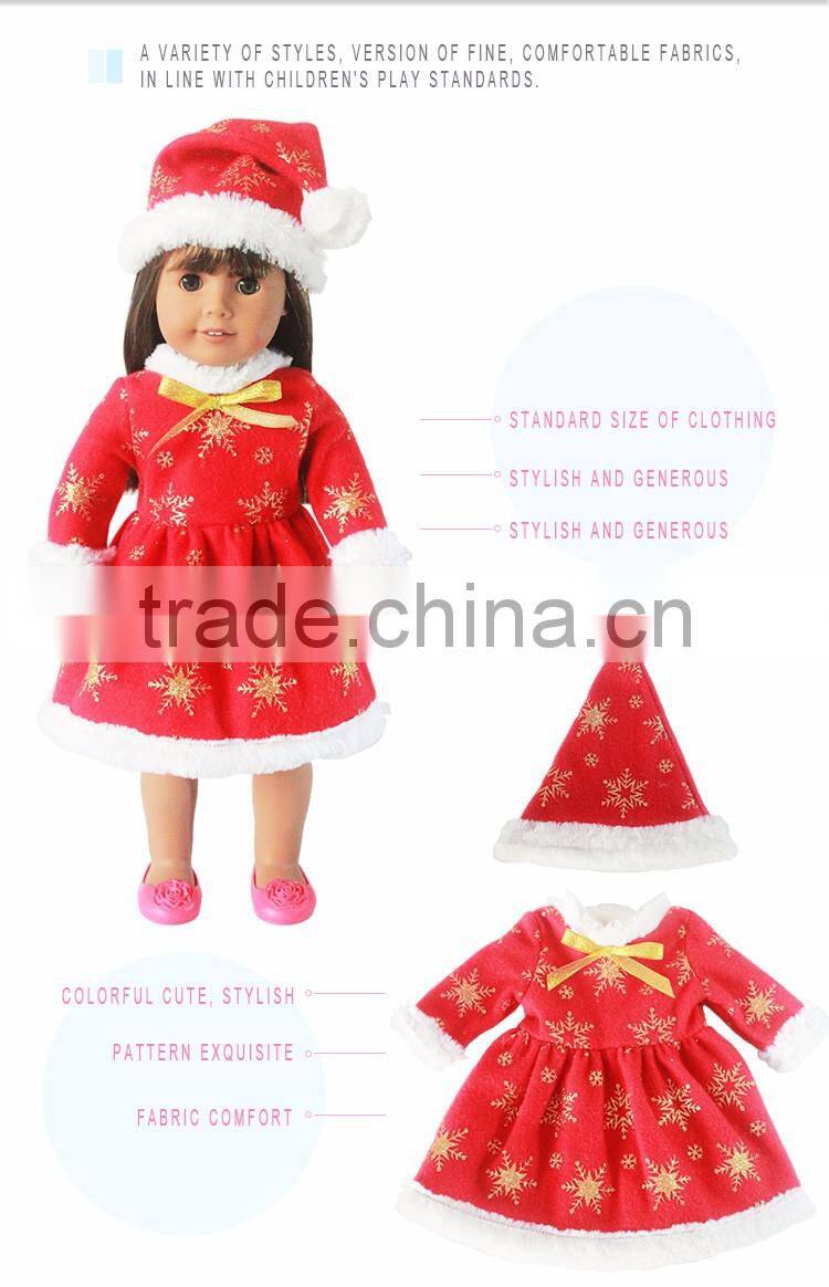 2017 hot selling wholesale Christmas suits for 18 inch american girl doll clothes