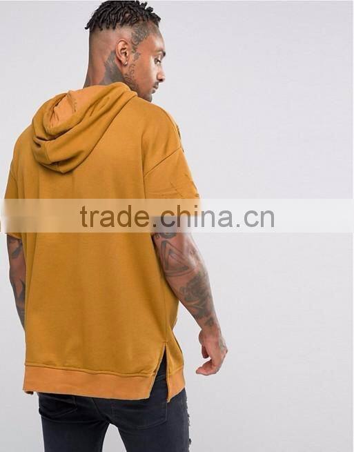 2017 China Shandao Manufacture Autumn Custom Color Casual Style 100% Polyester Pullover Jersey Men's Short Sleeve Hoodies