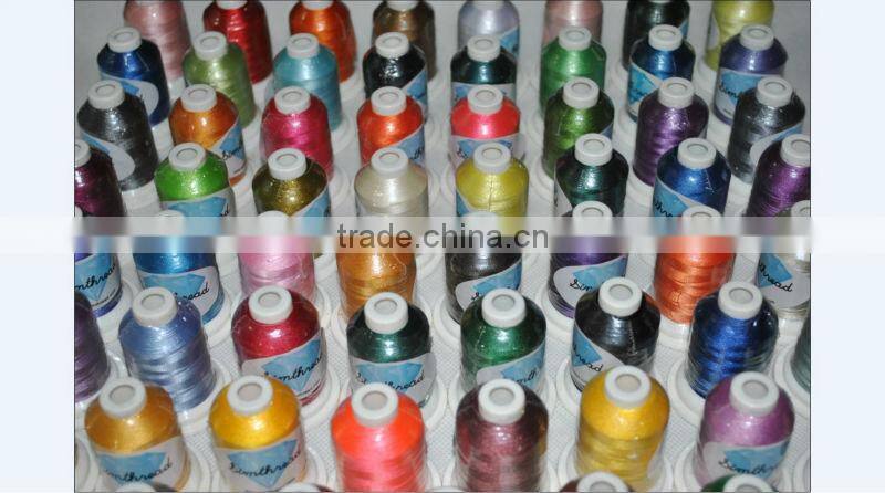 Sewing thread POLYESTER Embroidery Thread 40WT, 1,100yard MINI cones, 61colors/set with plastic box