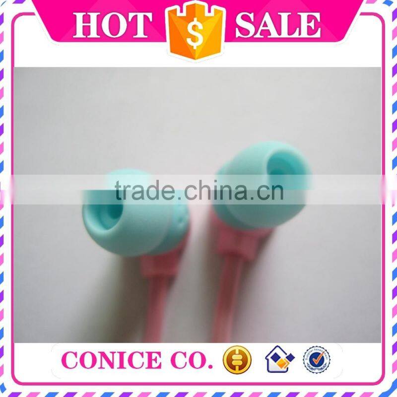 super bass stereo 3.5mm metal jack flat cable wired silicone plug in-ear earbuds earphone