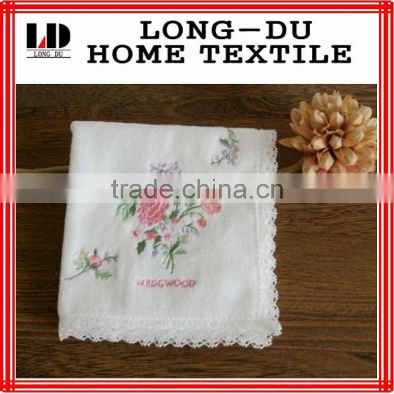 wholsale lace edge ladies embroidery handkerchief