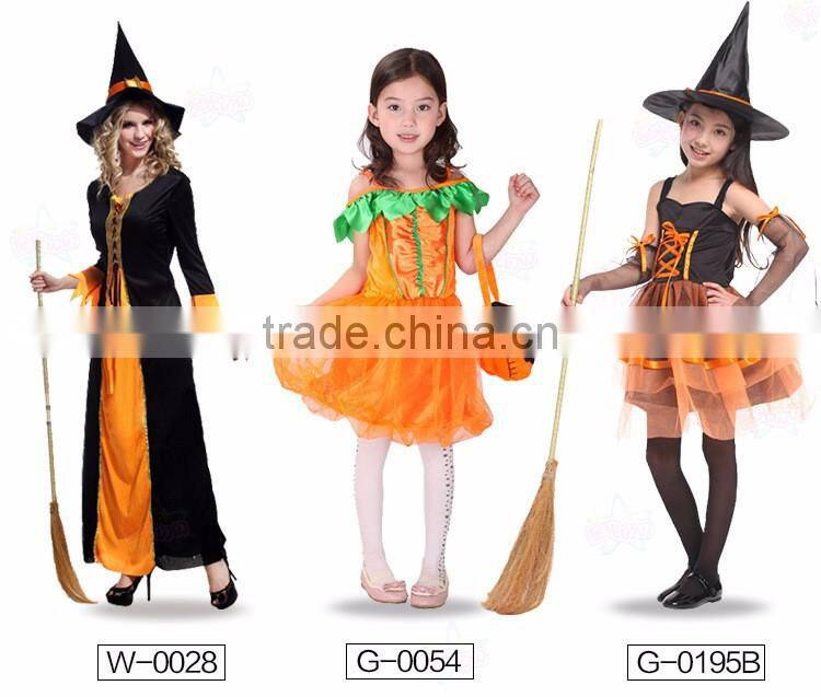 Hot sale short style halloween party women witch costume with witches hat