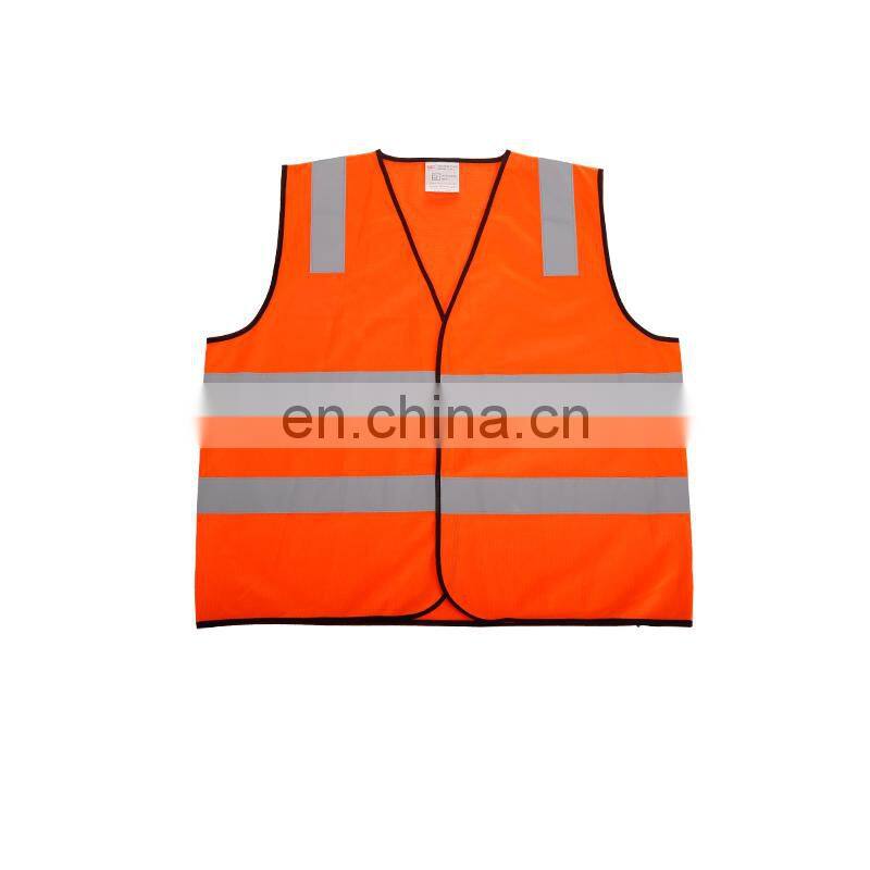 Hi vis pink reflective safety vest with pockets with BSCI