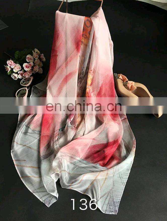 high quality feel soft pure silk scarf chinese scarf