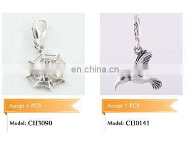 Silver Tone Pink White Enamel Roller Ice Skating Charm Ice Skates Charm Pendant