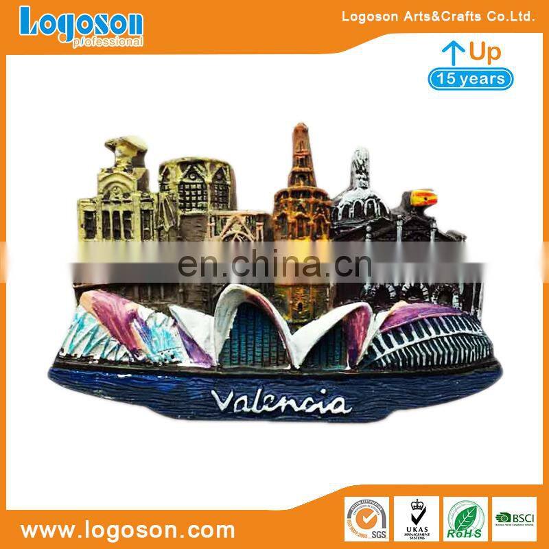 House shape with flower souvenir promotion custom resin fridge magnet