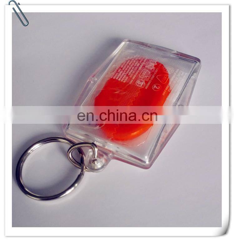 strange promotion plastic key chain to hold condom