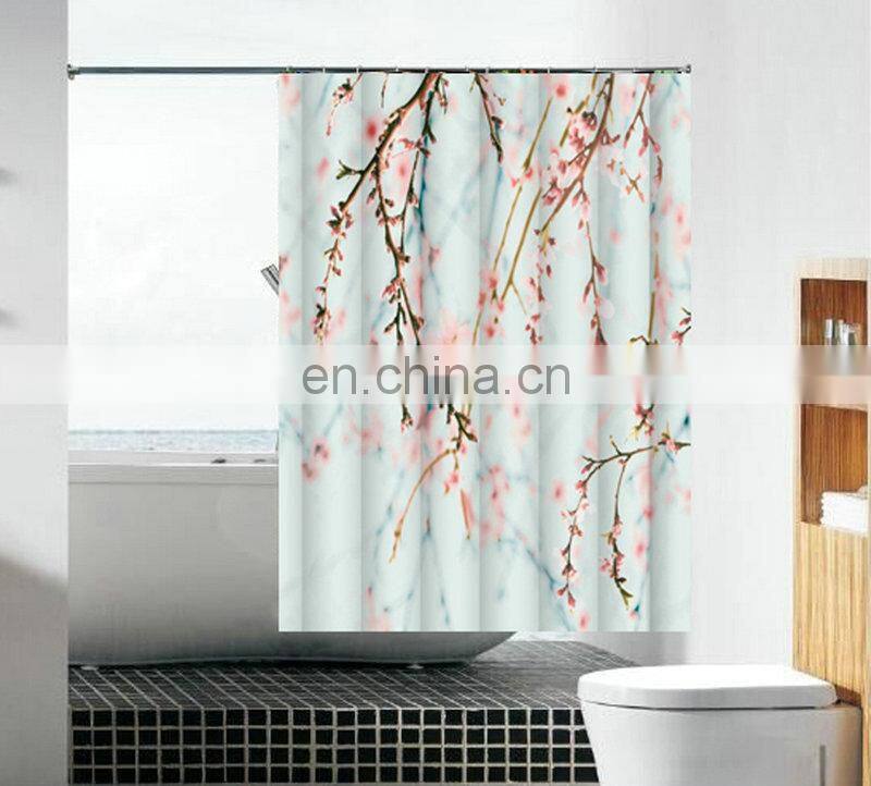 Customized African Print Digital Printing Waterproof Shower Curtain