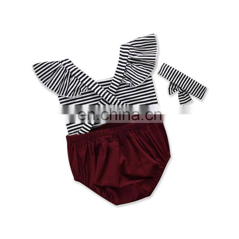 Girls Oem Baby Clothes Baby Kimono Romper Baby Ruffle Romper