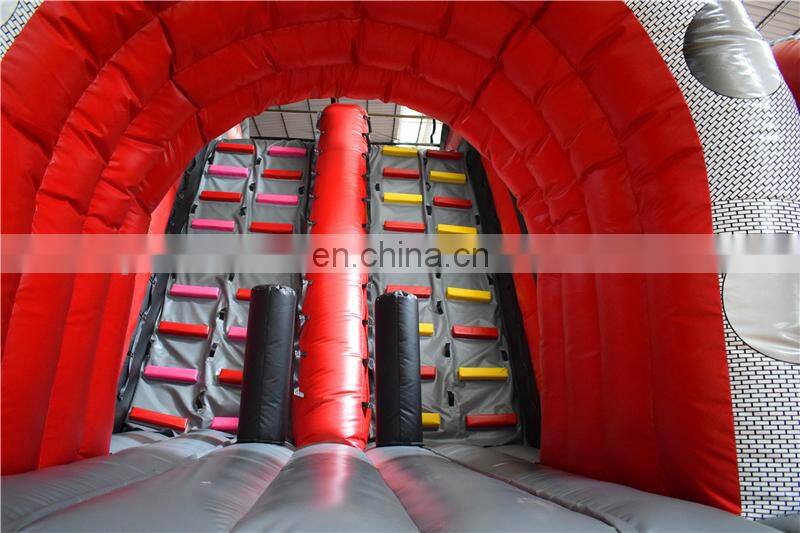 All in one Kids steam train theme inflatable obstacle course bounce house for sale