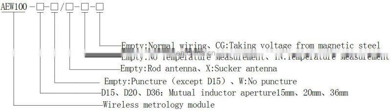 Acrel AEW100 three phase din rail loar and RS485 communication wireless energy meter