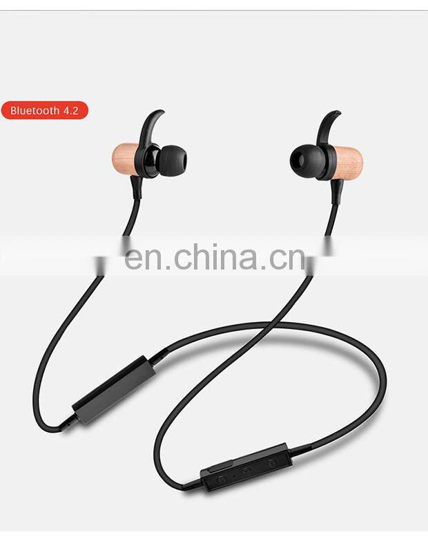 2019 New Wood Bluetooths Headphone Neckband Bluetooths Headphones Running Headphones