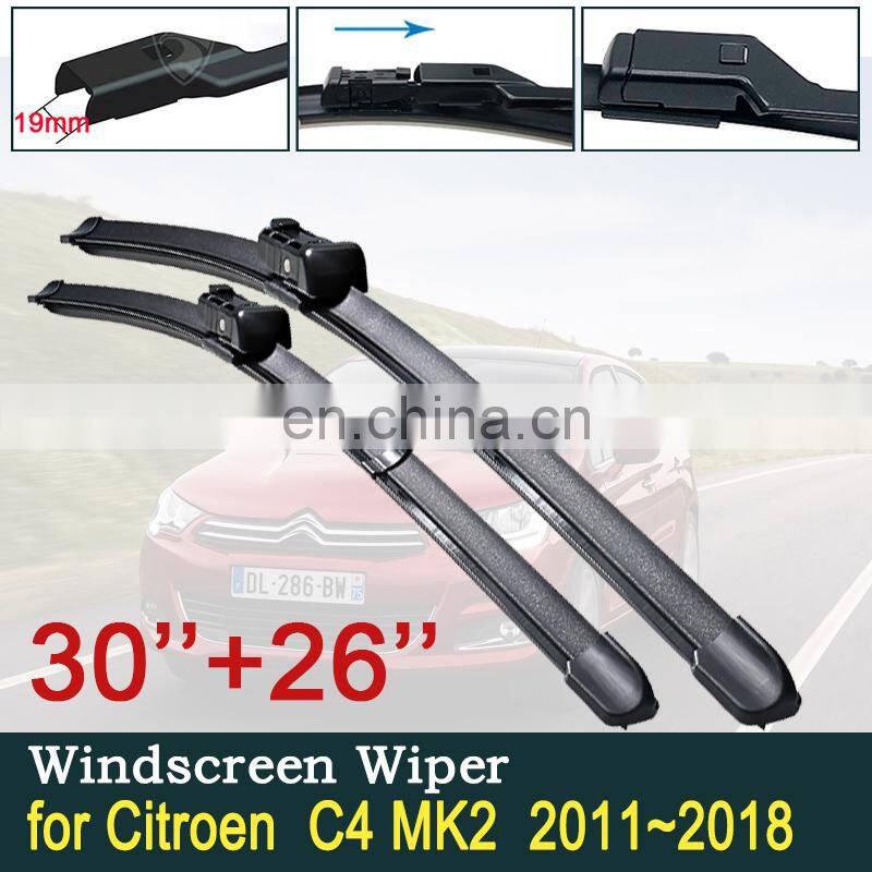 for Citroen C4 MK2 C4L 2011~2018 Car Wiper Blades Front Windscreen Wipers Car Accessories Stickers 2012 2013 2014 2015 2016 2017
