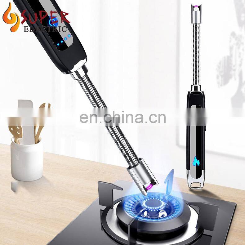 2019 Hot Selling Metal Rechargeable Flameless Windproof Customizable Electric USB Lighter for Candle Kitchen Stove