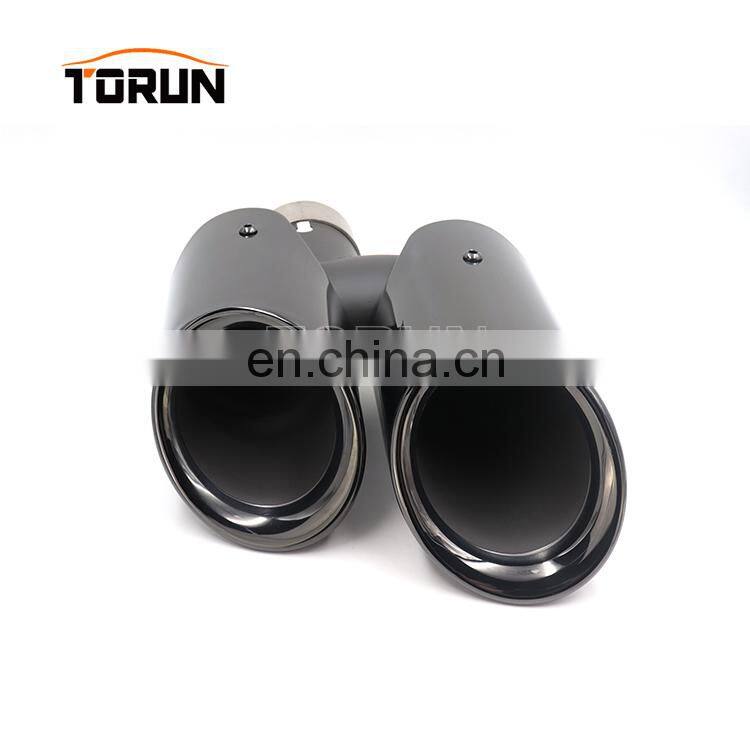 New style Universal carbon fibre chrome exhaust tip for porsche 14-16 Macan Round Chroming Black