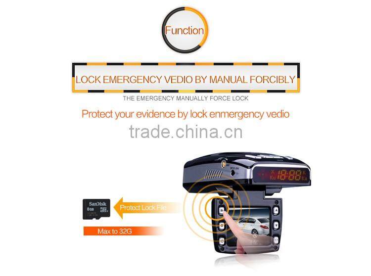 1080P FHD radar detector with carcam hd car dvr