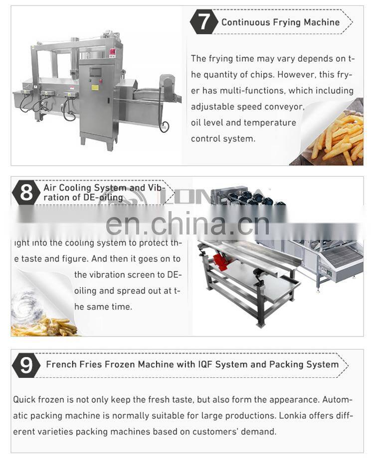1000 kg / h  Automatic Fryed Potato Flakes Chips Making Machine industry french fries production line