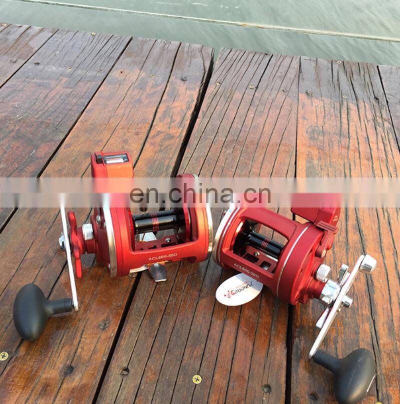 Amazon Hot Sale Cold Water Linecounter Trolling Reel Counter Catfish Casting Trolling Reel Fishing