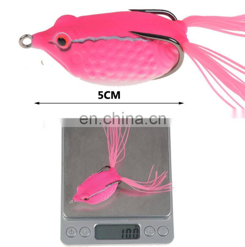 Wholesale Popper 50mm 10g Snakehead Soft Lure Frog Topwater Emulational Frog