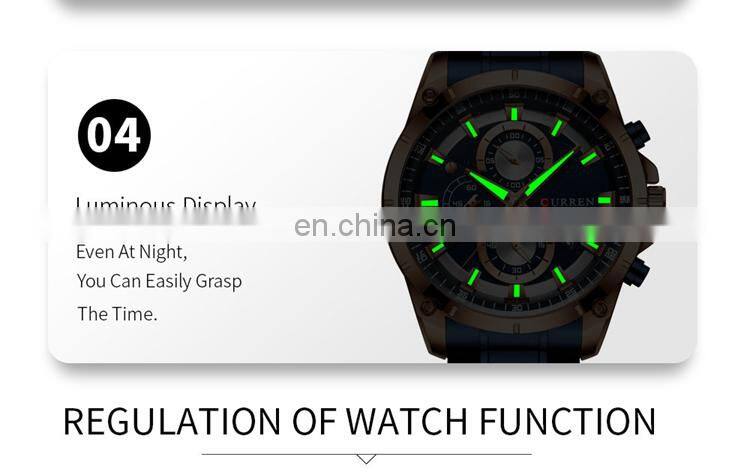 CURREN 8360 Latest Simple Men Watch Stainless Steel Chronograph Calendar Quartz Luminous Man Watch Sales Online