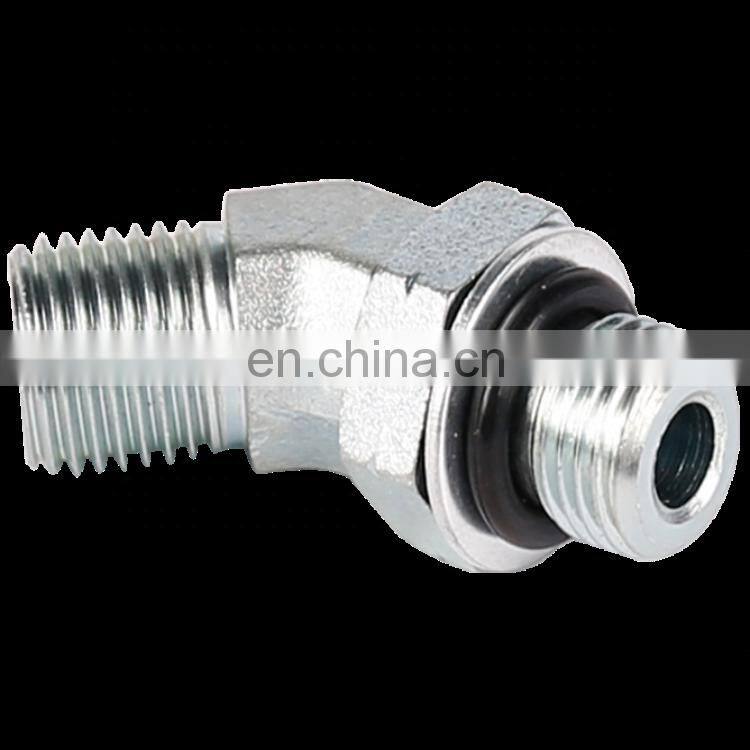 Ryco high pressure hydraulics Carbon Steel Brass Elbow Adjustable Lock Nut 45 Degree Hydraulic Adapter Fitting For Oil And Gas