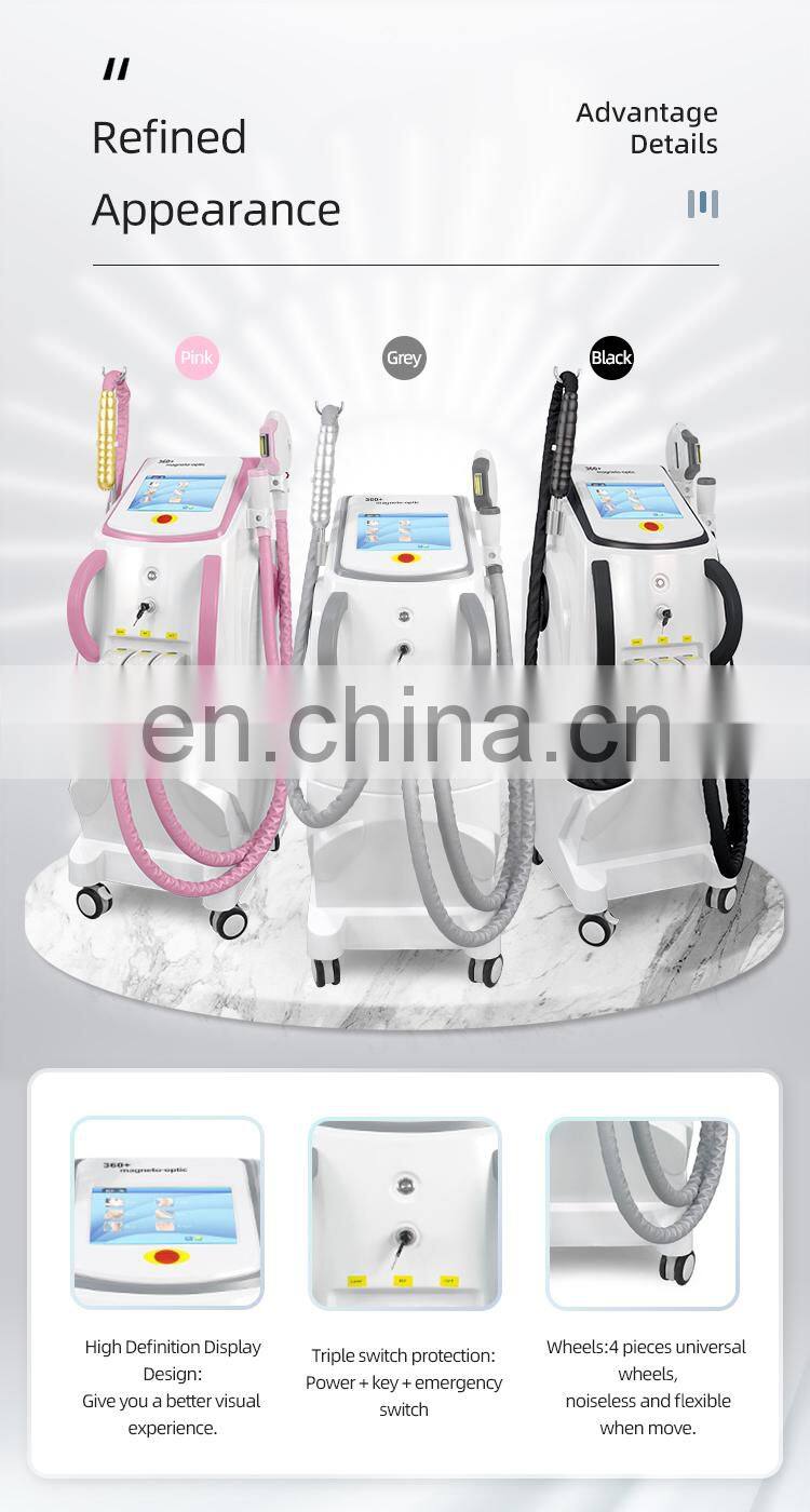 3 in 1 Multifunctional E-light IPL OPT RF ND YAG Laser Hair & Tattoo Removal Skin Rejuvenation Hair Removal Laser Beauty Machine