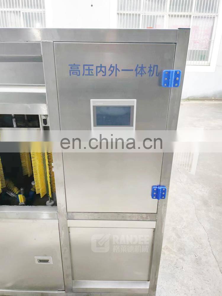 Best price automatic high pressure 5 gallon barrel bottle interior and exterior washing cleaning brushing machine