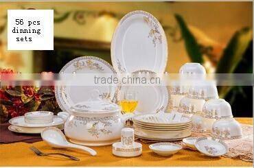56 pcs handmade new design ceramic and porcelain dinner plate set
