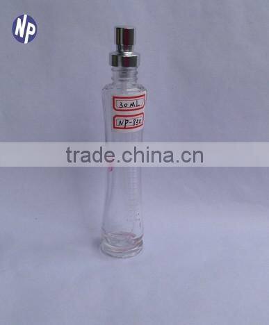 30ml fishbone glass perfume bottle with screw sprayer