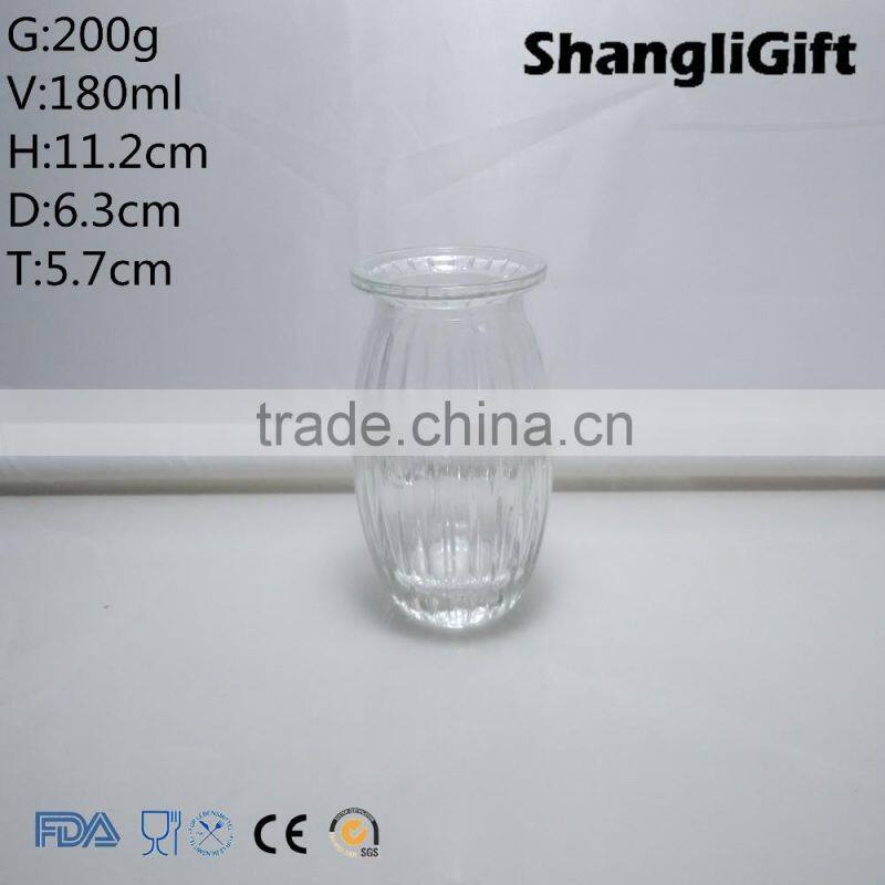 180ml clear pampkin shape glass vase, glass candle jar aroma reed diffuser