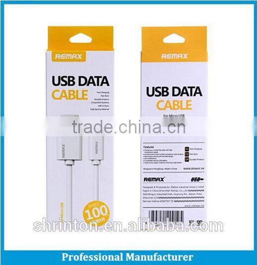 High Quality Remax Wholesale 1M USB data cable 2.1A for android and iphone
