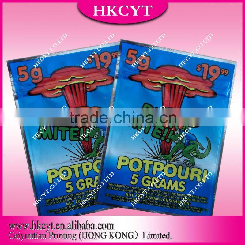 High quality PE packing bags / cheap custom printing herbal incense bag / spice smoke bag