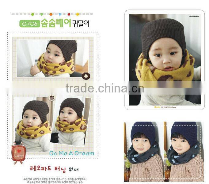 Best Selling Circle Loop Leopard Children Knitted Scarf