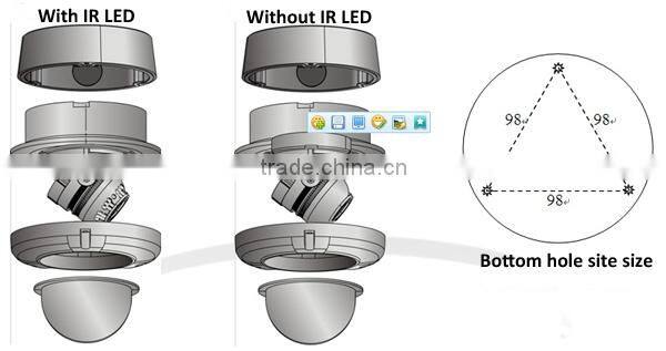 Day and Night Vandalproof IR Camera HD SDI 1080P Dome CCTV HD SDI Camera