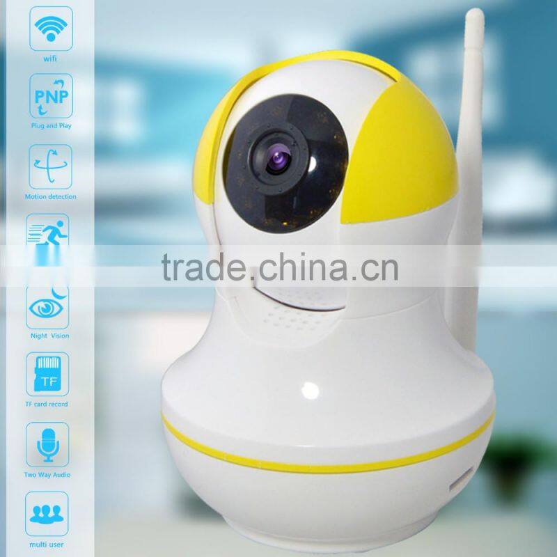 Wifi IP camera plug and play alarm push motion detector with night vision hd 720P