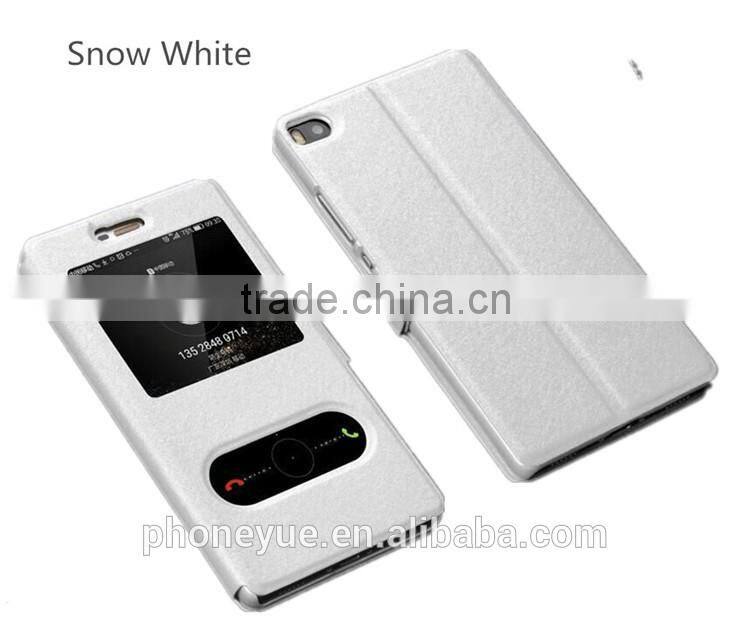 double window screen protective pu leather flip cover case for lg k10 for vivo v1