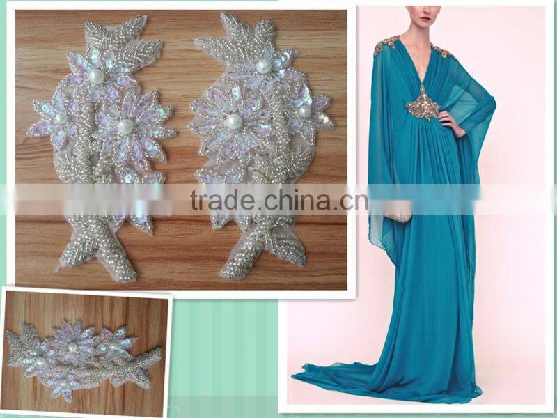 2015 New Arrive Beaded Applique for Dress -A1502