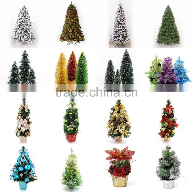 Mini Artificial Christmas Trees - Coloured Desk Top