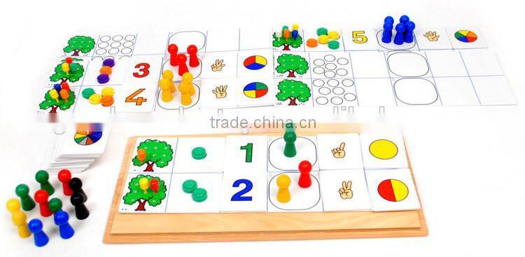 Cartoon design wooden learning puzzle toy,Lovely wooden learn count number toy,number match educational game MDD-1014