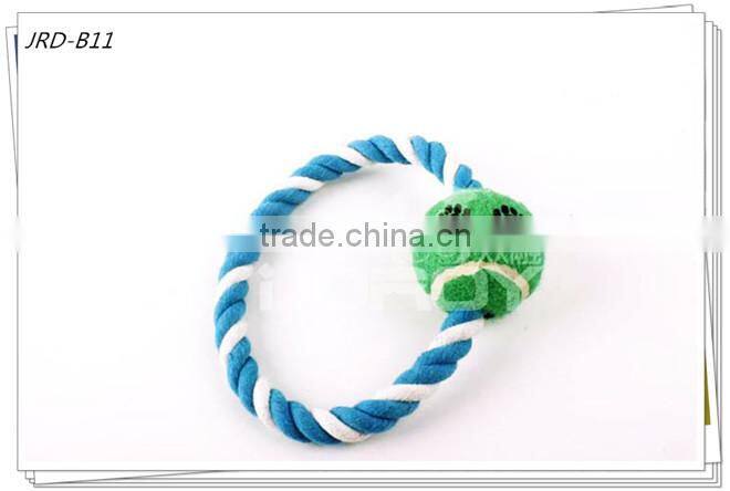eco-friendly joyful tennis balls weaving cotton pet toy