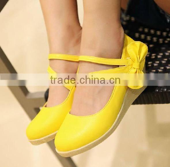 Fashion ankle stripe platform wedge ladies fashion shoes