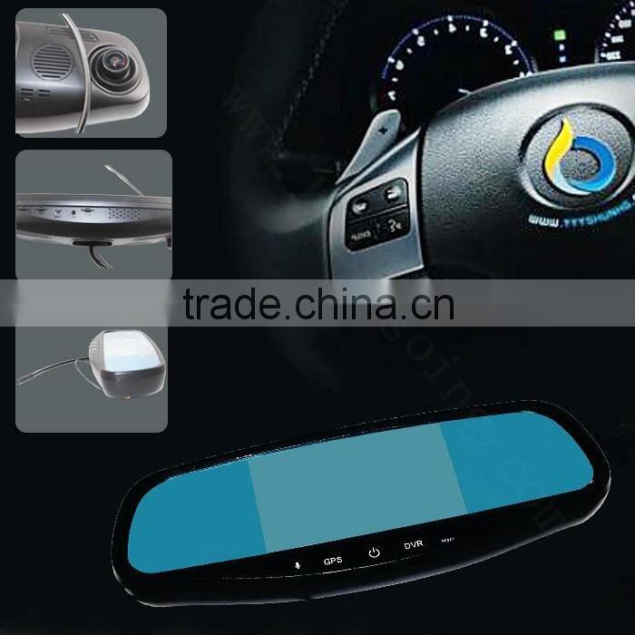 5 inch HD LCD Screen 1080 P + P 720 double recorded Car Rearview Mirror Dvr